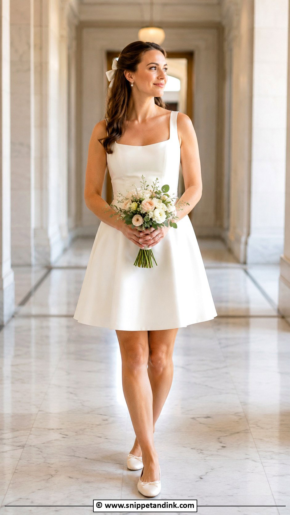 Short Wedding Dress With Ballet Flats - Snippet and Ink - 35 Short Wedding Dress Ideas