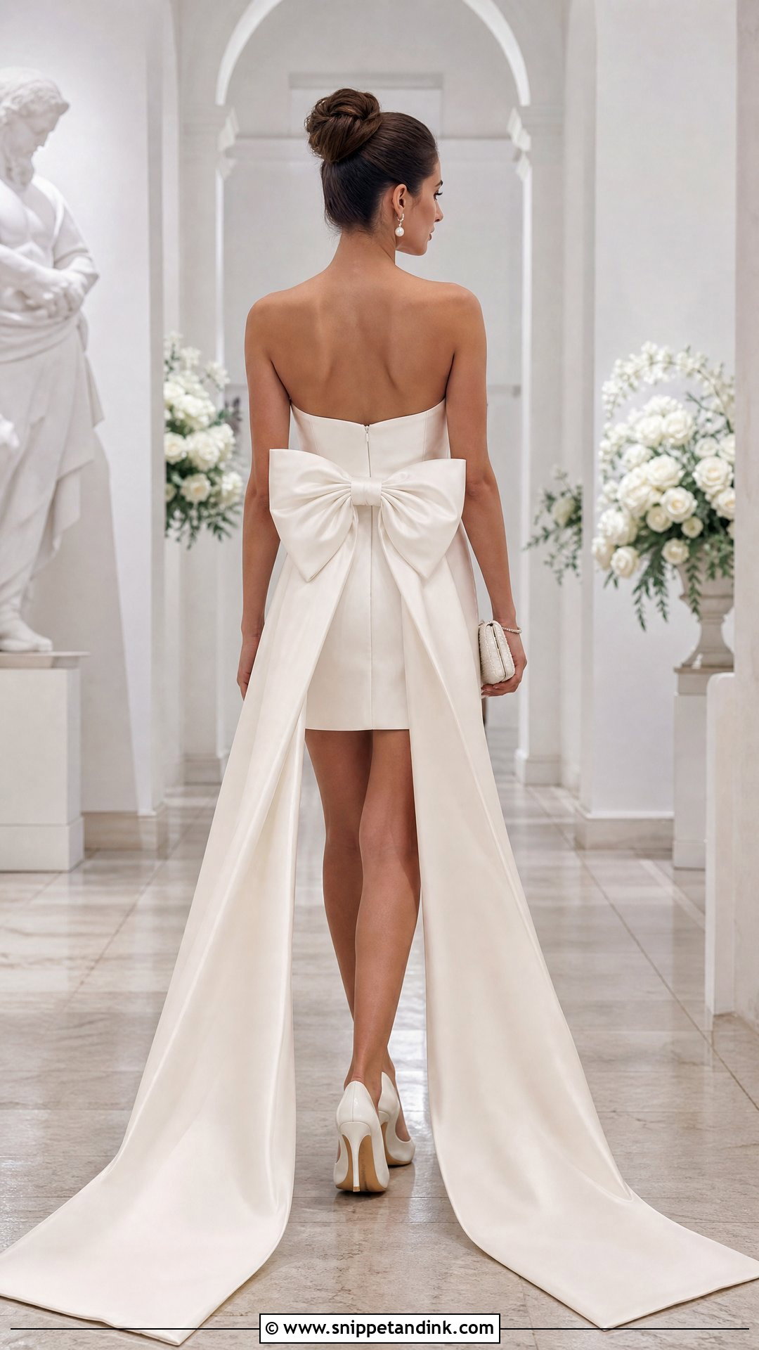 Short Wedding Dress With Bow Train - Snippet and Ink - 20 Short Wedding Dress with Bow Ideas