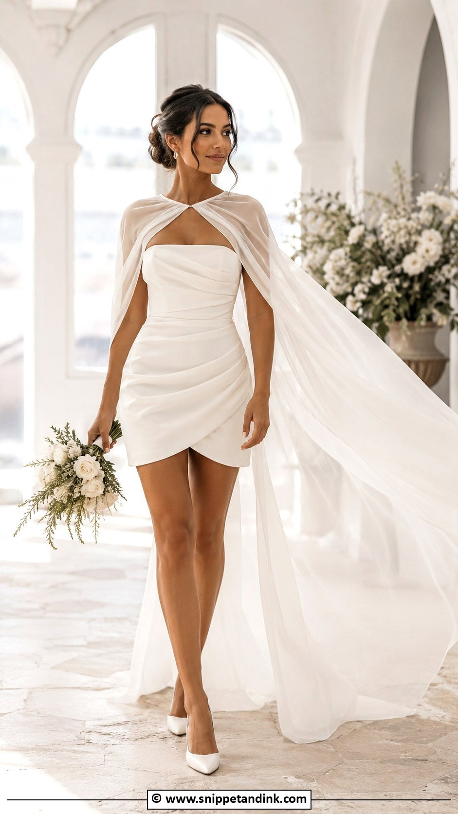 Short Wedding Dress With Cape - Snippet and Ink - 35 Short Wedding Dress Ideas
