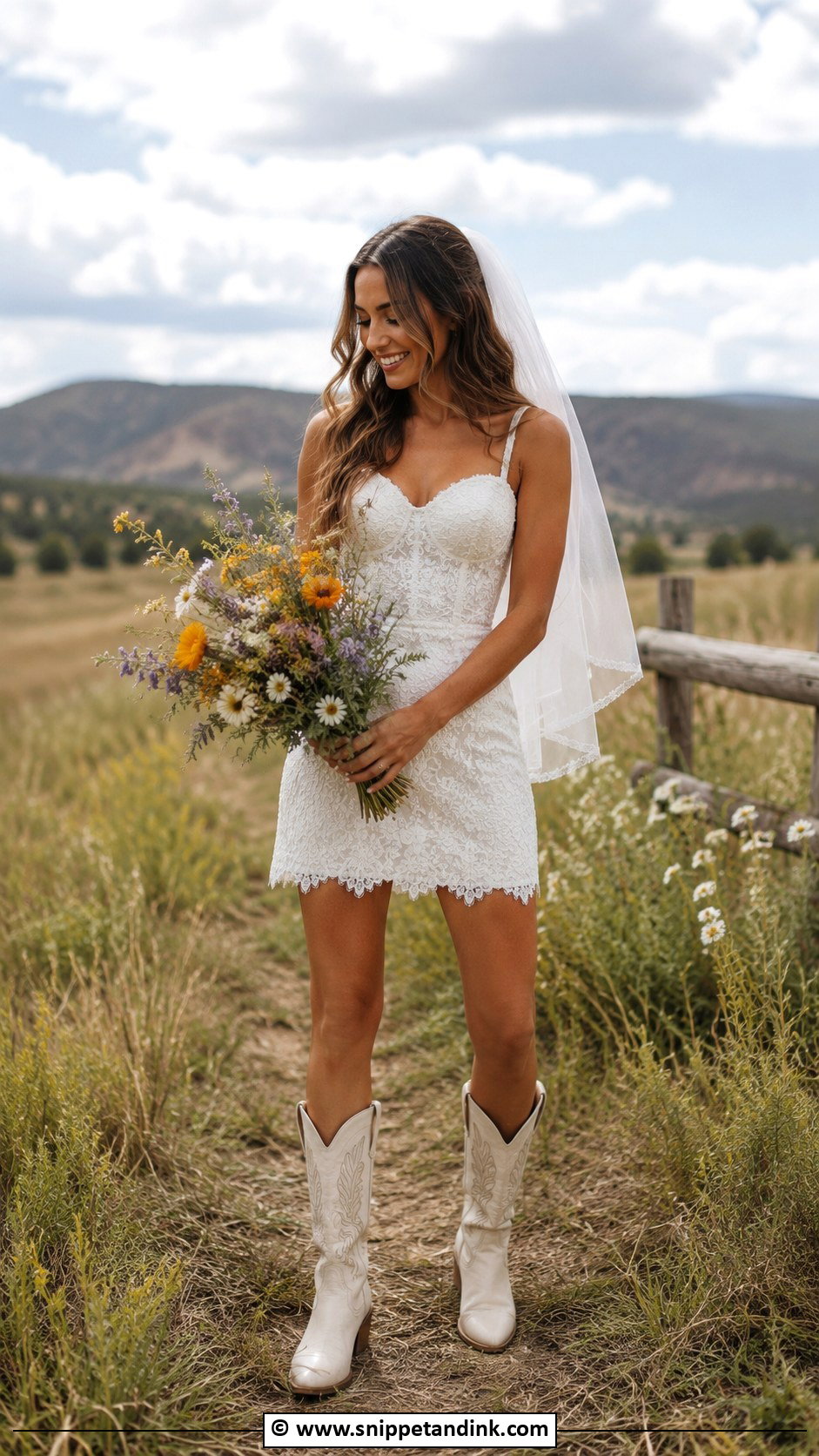 Short Wedding Dress With Cowboy Boots - Snippet and Ink - 35 Short Wedding Dress Ideas