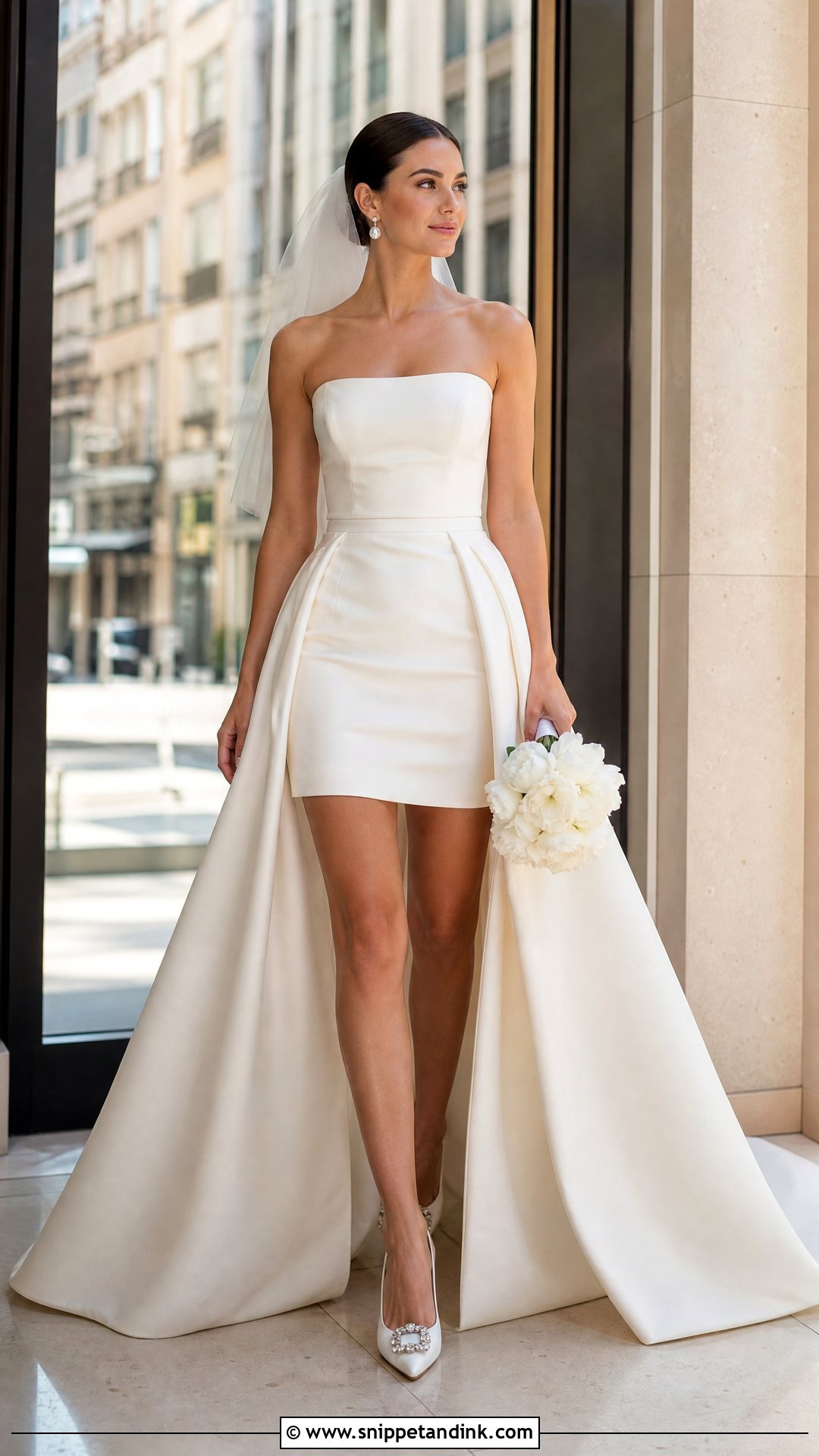 Short Wedding Dress With Detachable Long Skirt - Snippet and Ink - 20 Wedding Dresses with Extension