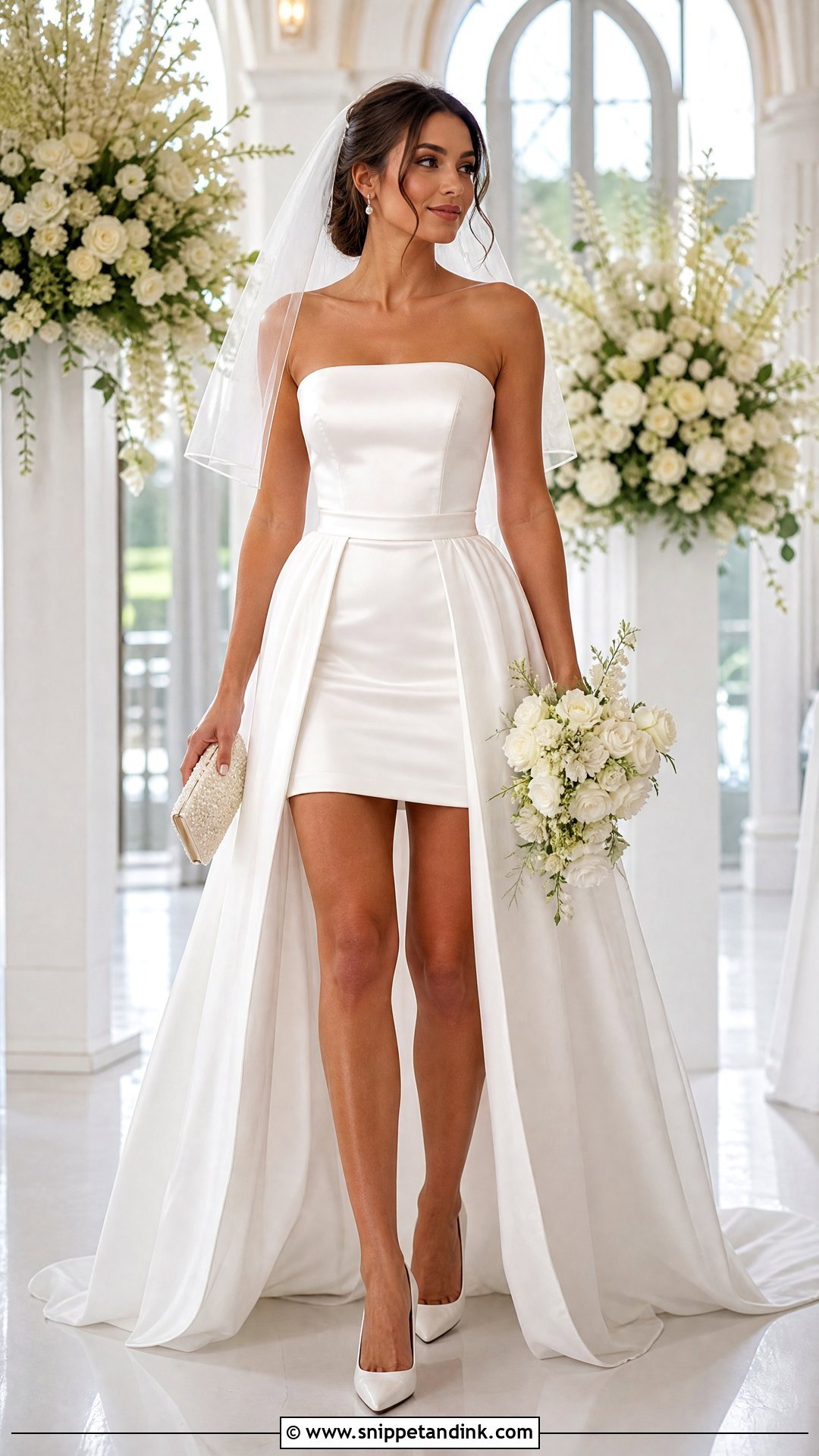Short Wedding Dress With Detachable Overskirt - Snippet and Ink - 20 Wedding Dresses Simple Short
