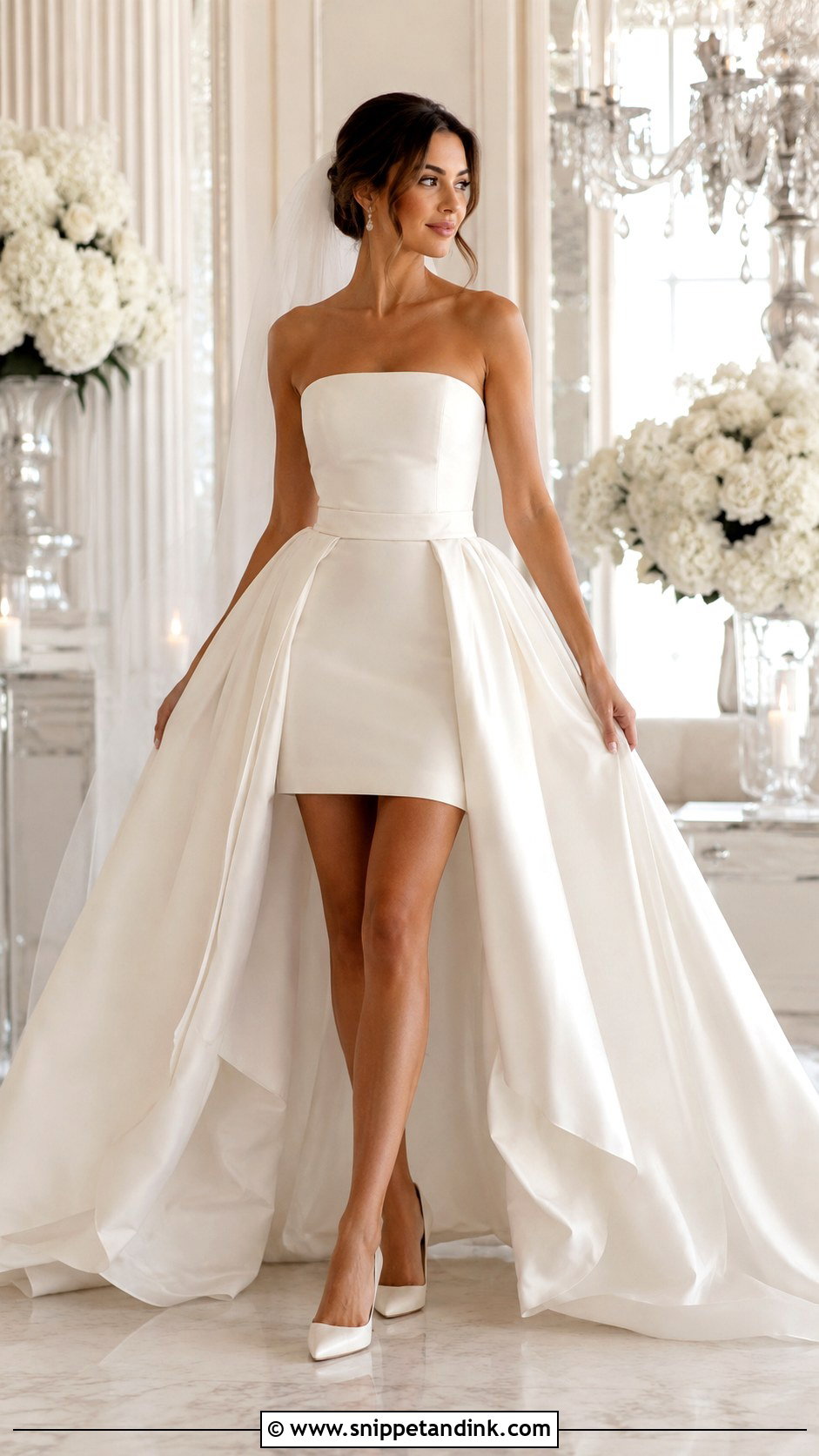 Short Wedding Dress With Detachable Overskirt - Snippet and Ink - 25 Short Elegant Wedding Dress Ideas