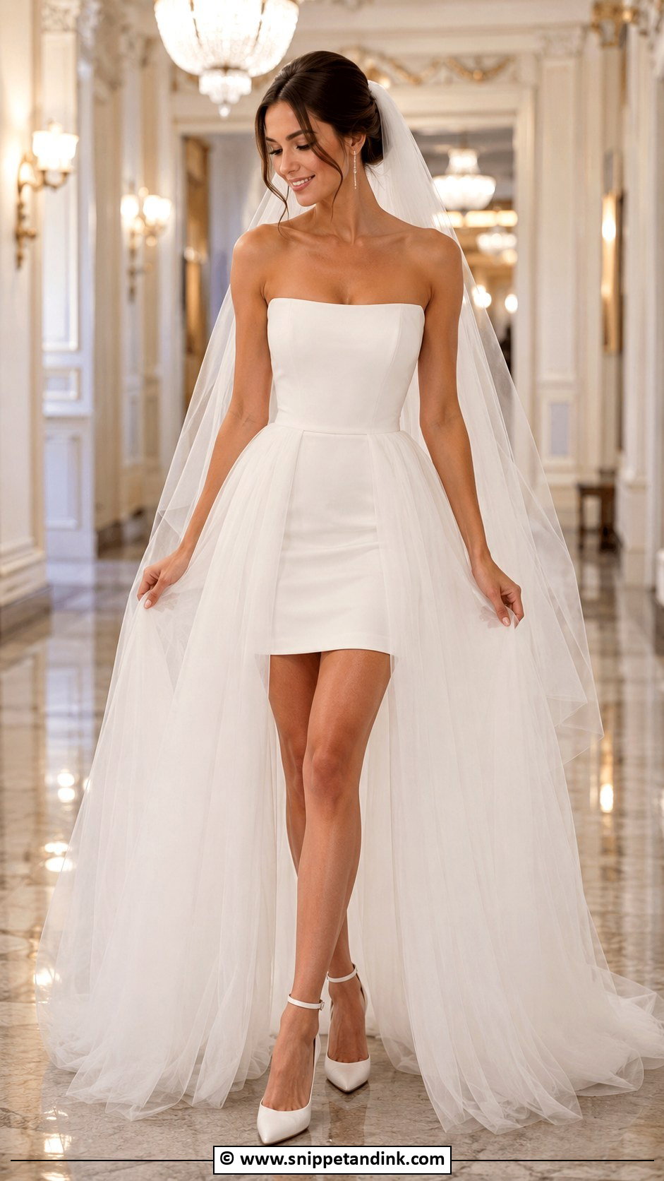 Short Wedding Dress With Overskirt - Snippet and Ink - 35 Short Wedding Dress Ideas