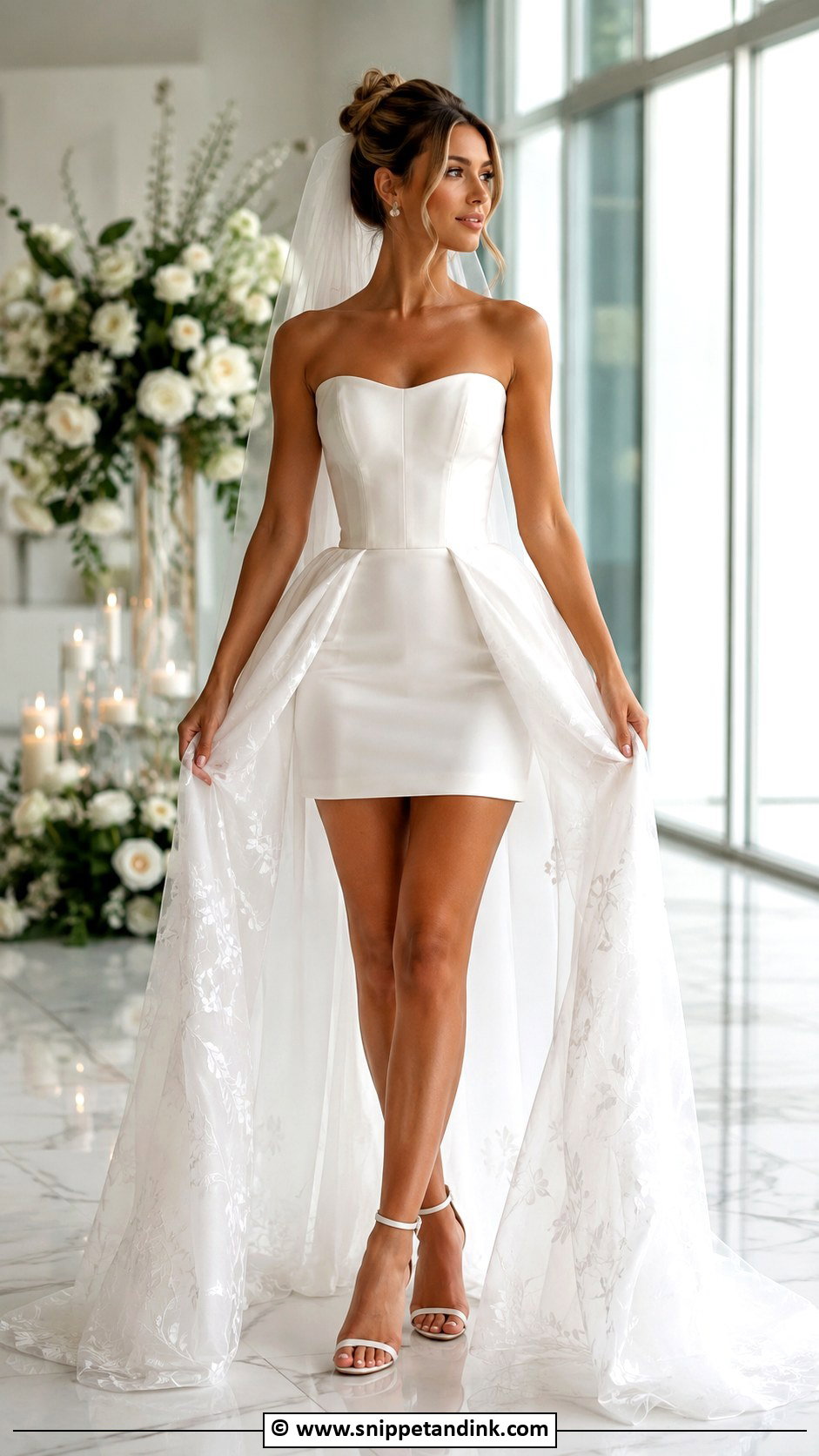 Short Wedding Dress With Overskirt - Snippet and Ink - 30 Short Wedding Dresses