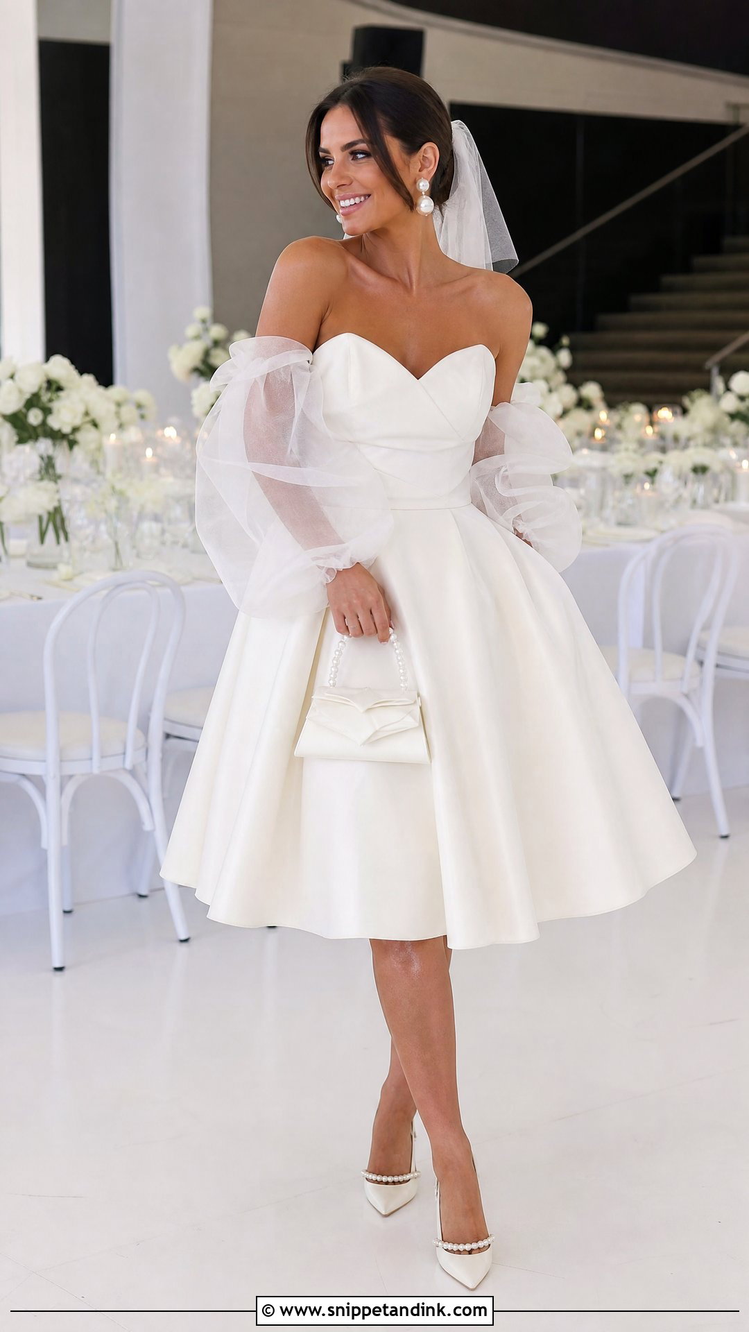 Short Wedding Dress With Removable Statement Sleeves - Snippet and Ink - 20 Wedding Dress with Removable Sleeves