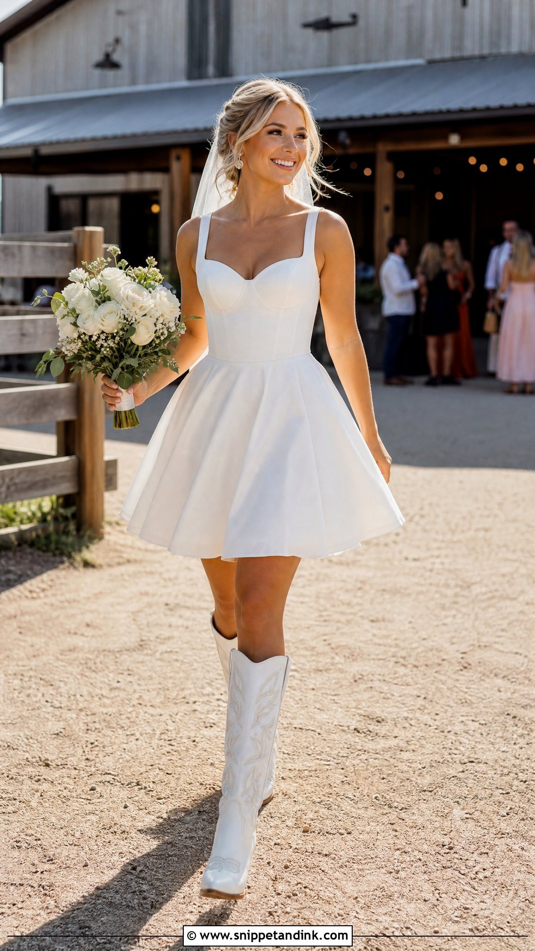 Short Wedding Dress With Tall Cowboy Boots - Snippet and Ink - 20 Wedding Dress and Cowboy Boots Ideas
