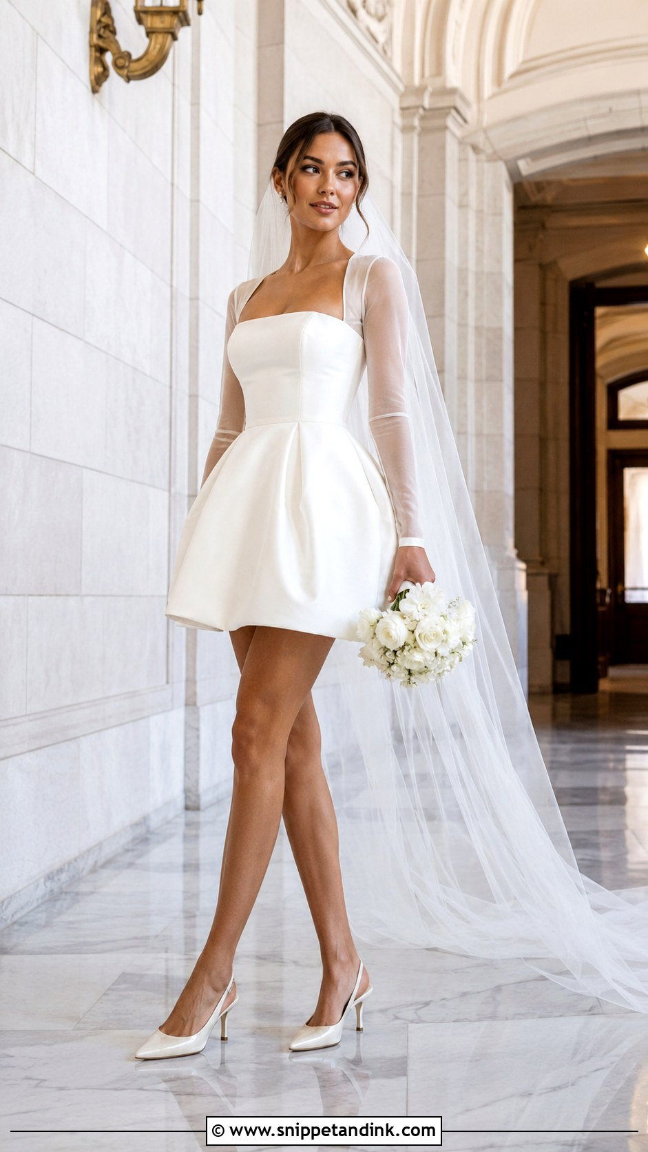 Short Wedding Dress With Veil - Snippet and Ink - 20 Creative Wedding Dress Ideas