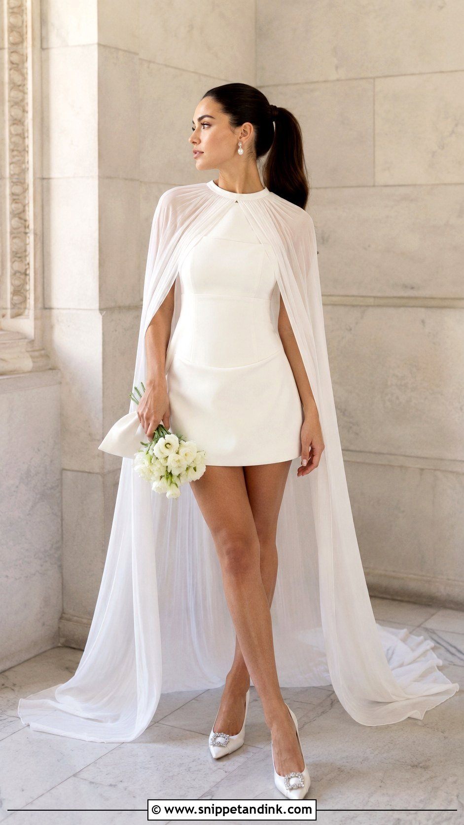 Short Wedding Gown With Long Cape - Snippet and Ink - 20 Wedding Gown with Cape Ideas