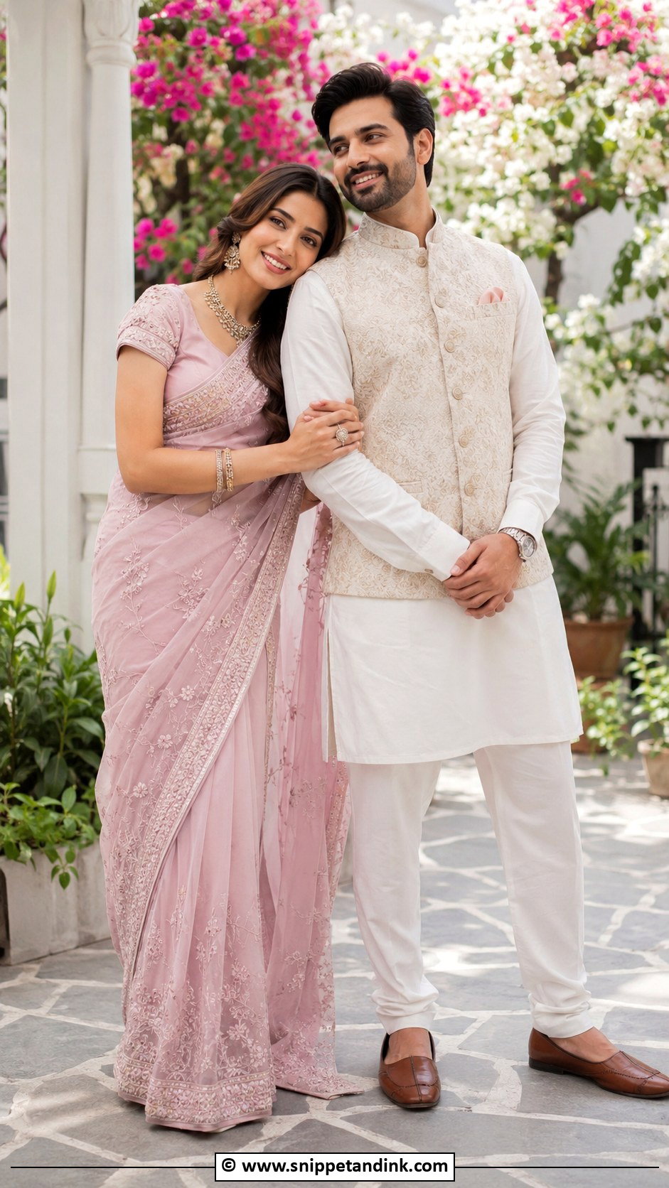 Shoulder Lean Couple Pose - Snippet and Ink - 25 Couple Poses in Traditional Wear Ideas