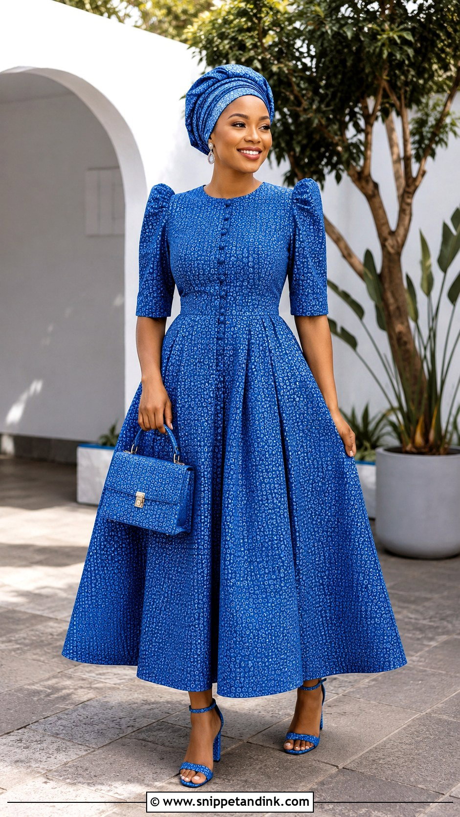 Shweshwe A Line African Bridal Dress - Snippet and Ink - 20 African Bridal Wedding Dress Ideas