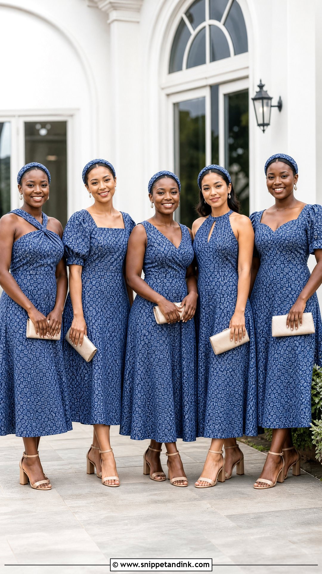 Shweshwe Bridesmaid Midi Dress - Snippet and Ink - 20 Shweshwe Dresses South Africa Traditional Weddings