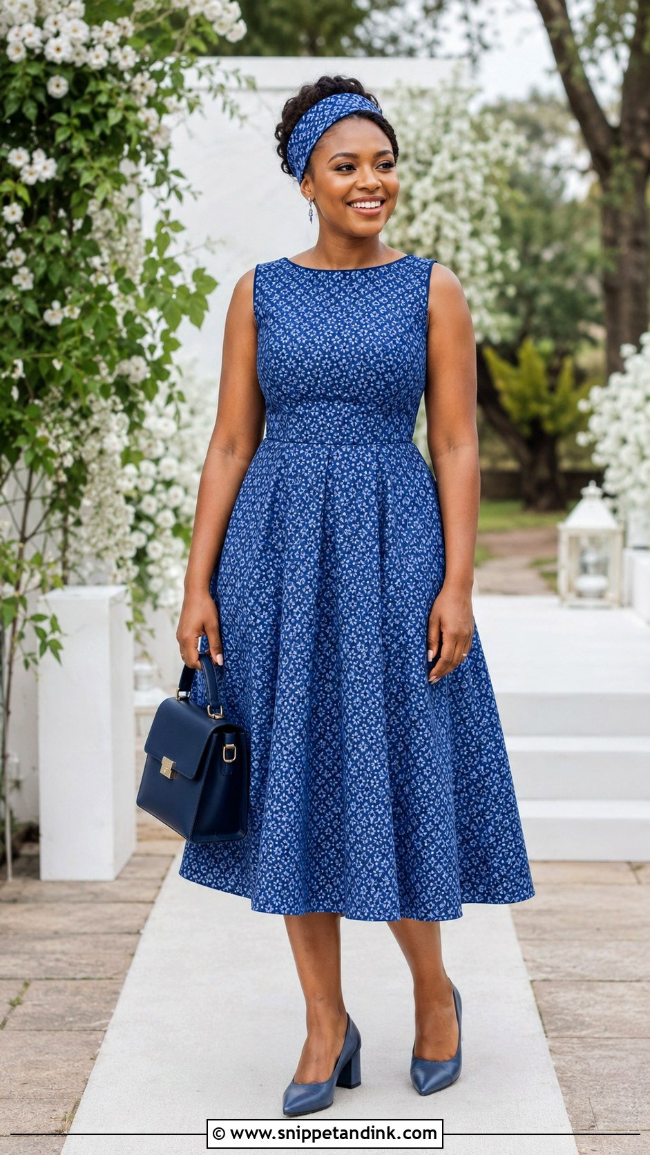 Shweshwe Fit And Flare Bridesmaid Dress - Snippet and Ink - 20 African Bridal Maids Dresses Style