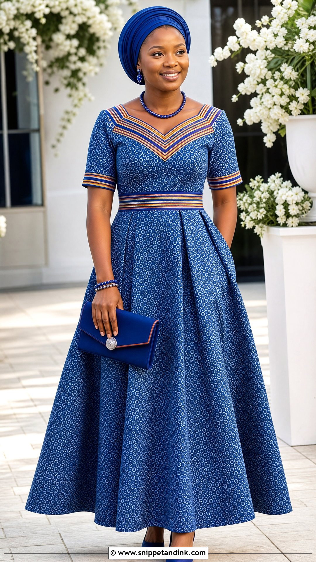 Shweshwe Pedi Wedding Dress - Snippet and Ink - 20 Traditional Pedi Wedding Dresses