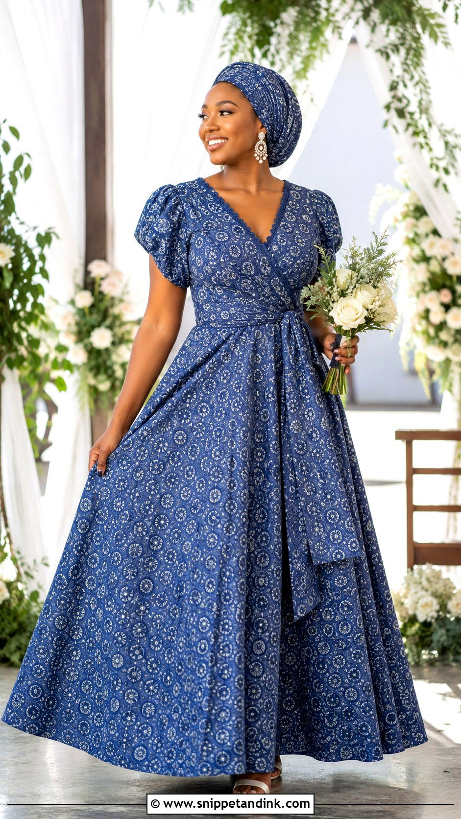 Shweshwe Wedding Dress With Beadwork - Snippet and Ink - 30 Shweshwe Wedding Dresses