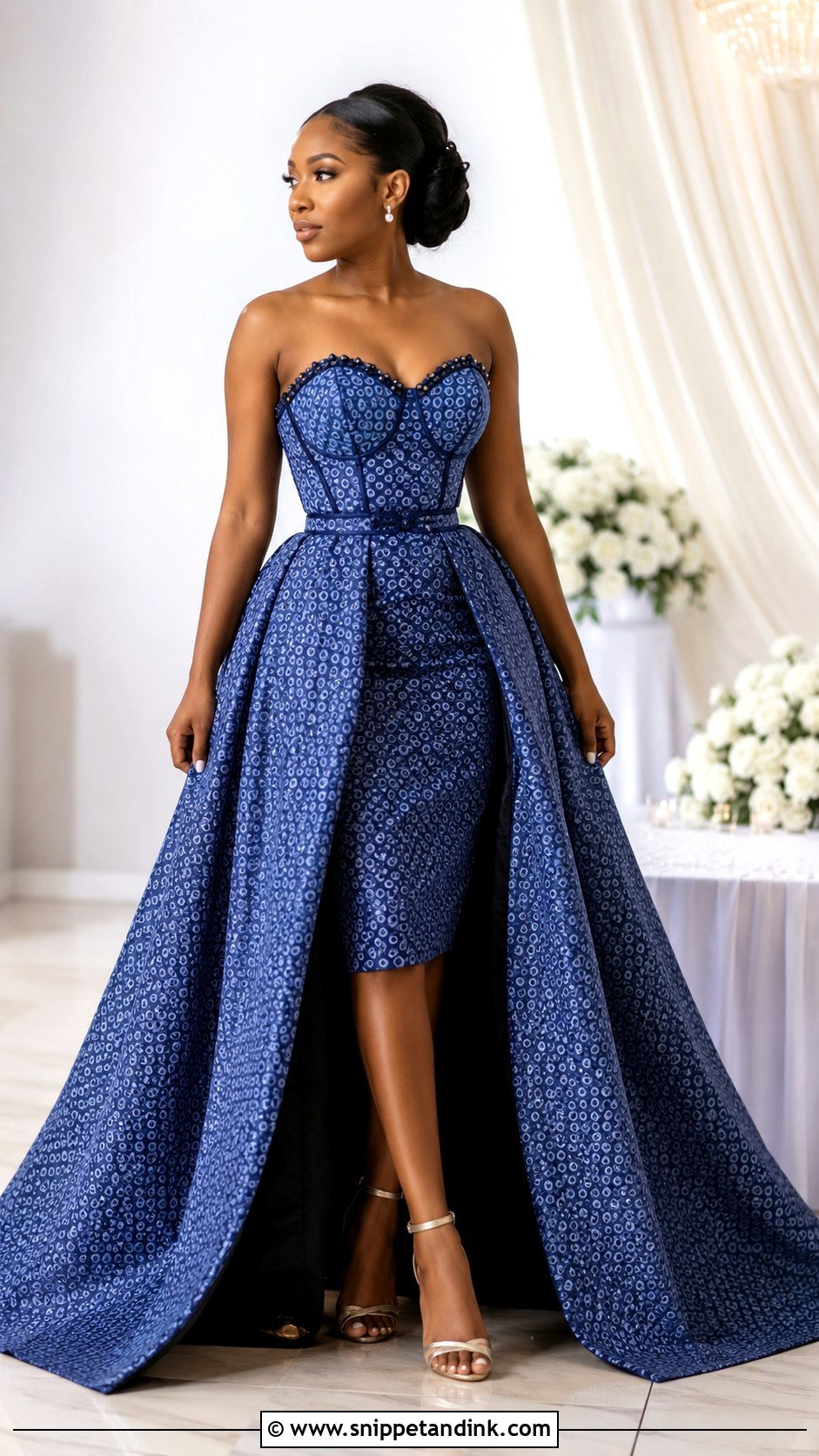 Shweshwe Wedding Dress With Detachable Skirt - Snippet and Ink - 30 Shweshwe Wedding Dresses