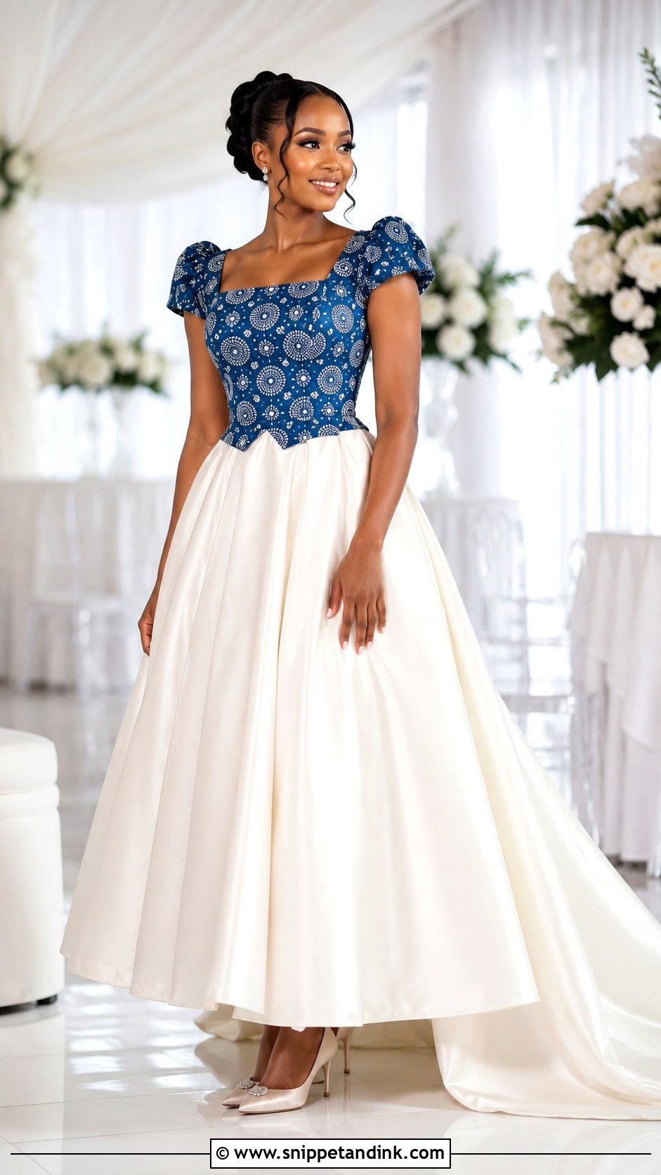 Shweshwe Wedding Dress With Satin Skirt - Snippet and Ink - 30 Shweshwe Wedding Dresses