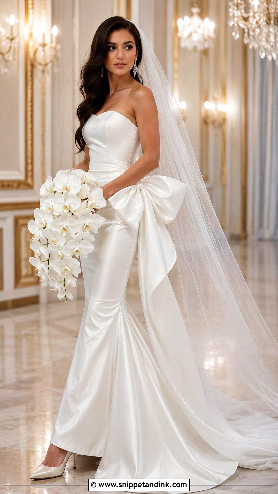 Side Bow Mermaid Wedding Dress - Snippet and Ink - 20 Big Bow Wedding Dress Ideas