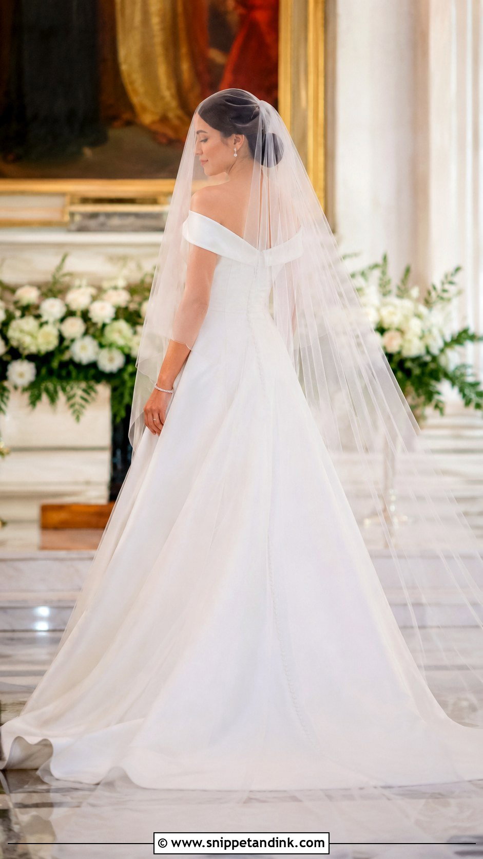 Side Bun With Blusher Veil - Snippet and Ink - 20 Bun with Veil Ideas