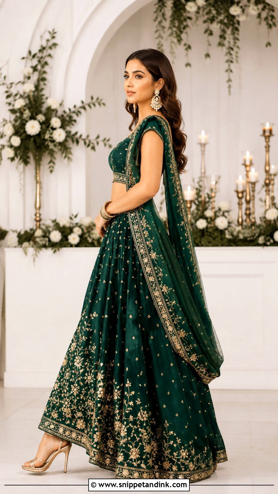 Side Profile Lengha Pose - Snippet and Ink - 20 Lengha Pose Ideas