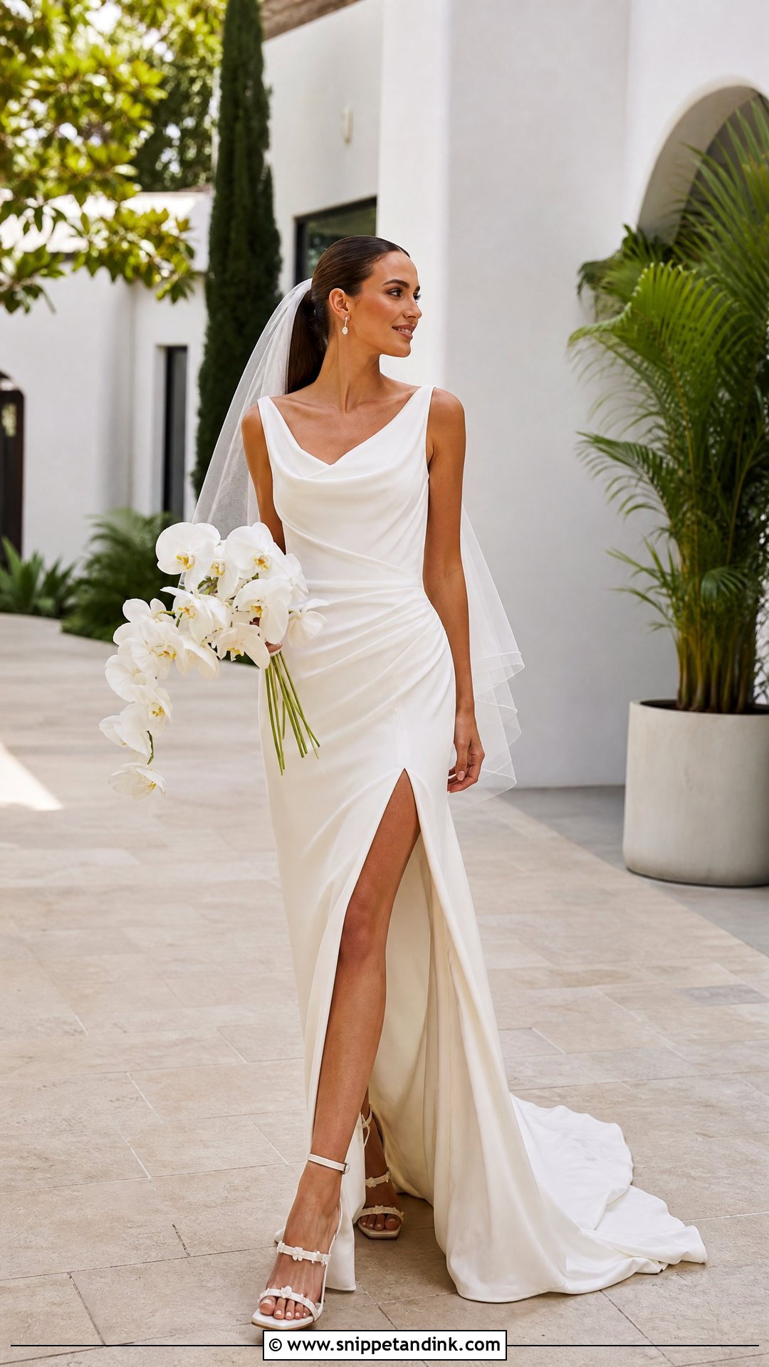 Side Slit Sheath Wedding Gown - Snippet and Ink - 20 Sheath Wedding Gown Ideas
