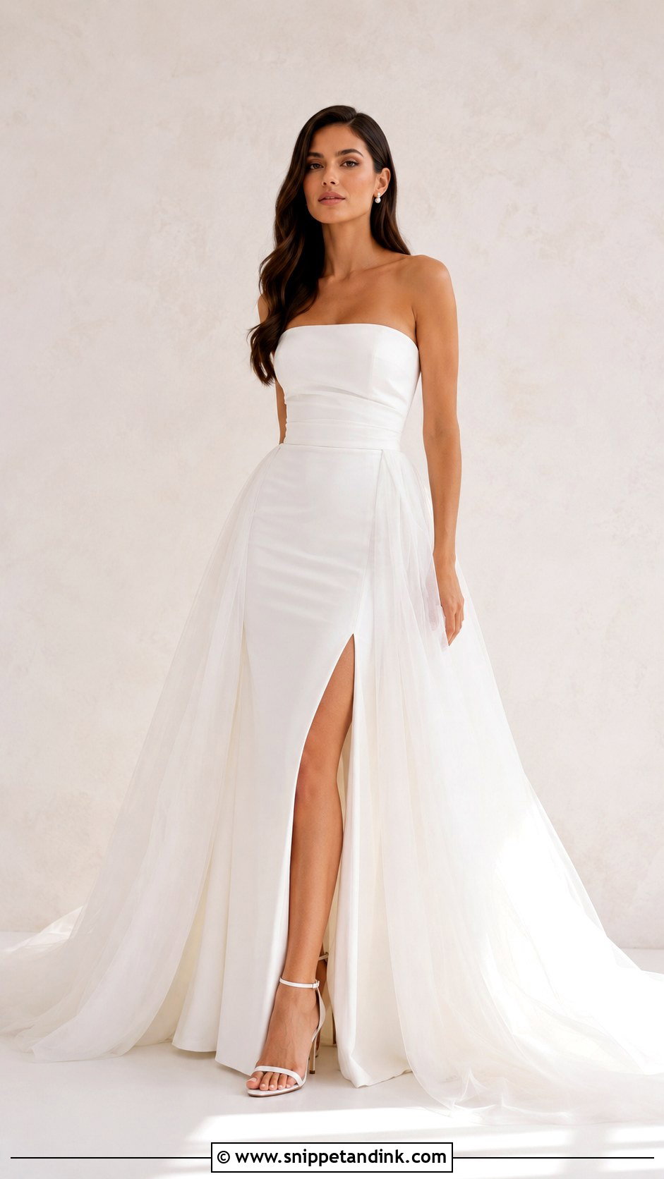 Side Slit Wedding Dress With Overskirt - Snippet and Ink - 25 Overskirt Wedding Dress Ideas