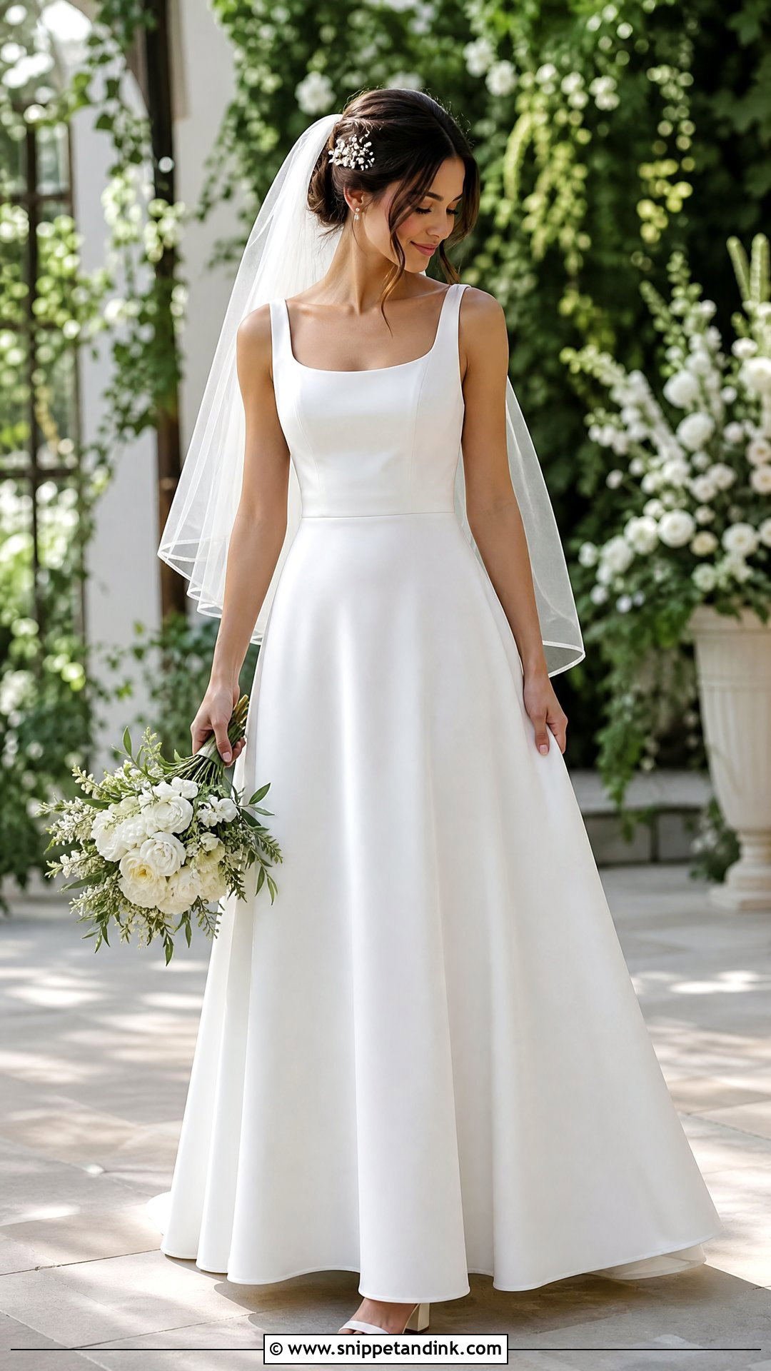 Silk A Line Wedding Dress - Snippet and Ink - 25 Silky Wedding Dress Ideas