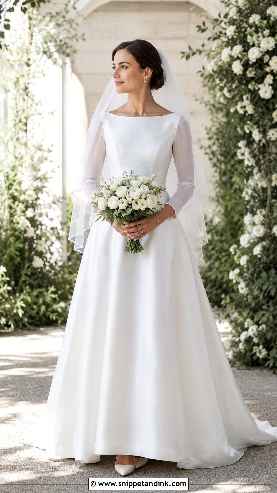 Silk A Line Wedding Dress With Sleeves - Snippet and Ink - 25 Silk Wedding Dress with Sleeves