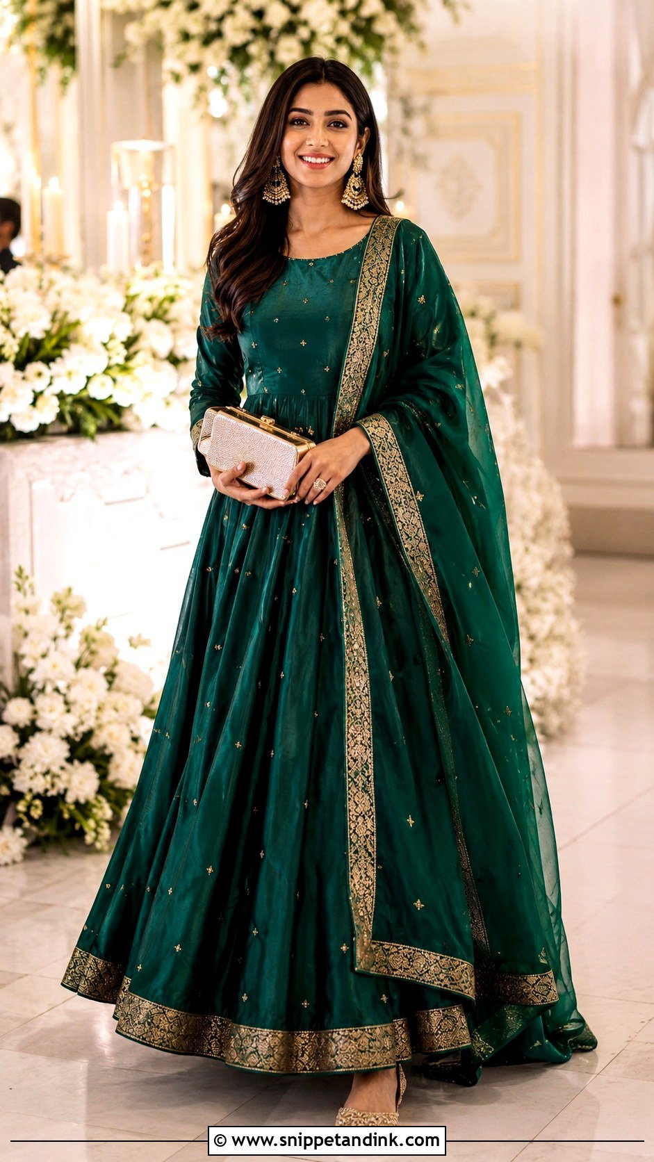 Silk Anarkali Roka Outfit - Snippet and Ink - 20 Roka Ceremony Outfits for Sister