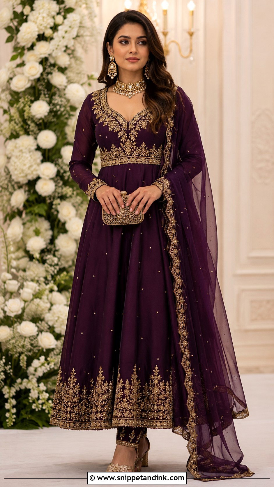 Silk Anarkali Suit With Banarasi Dupatta - Snippet and Ink - 20 Anarkali Suit for Wedding Ideas