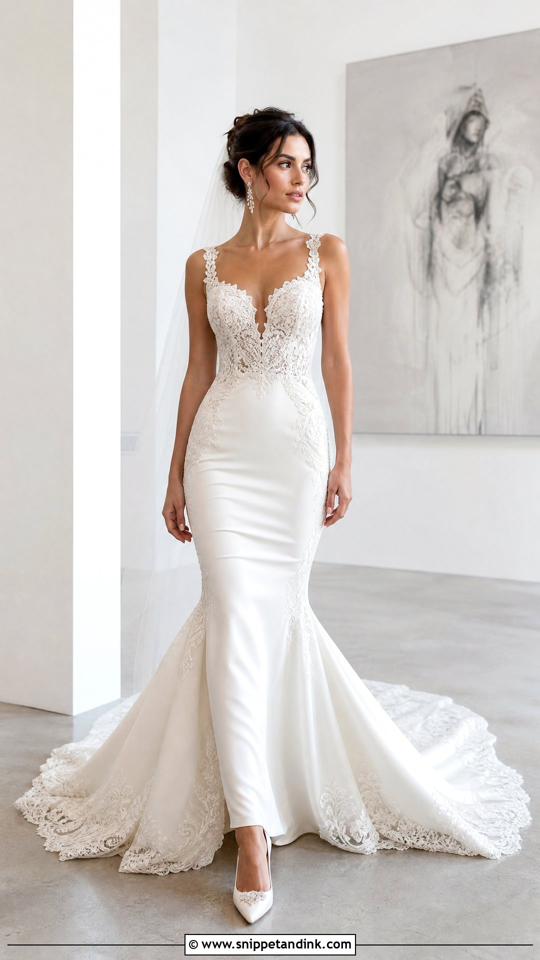 Silk And Lace Mermaid Wedding Dress - Snippet and Ink - 25 Silk and Lace Wedding Dress Ideas