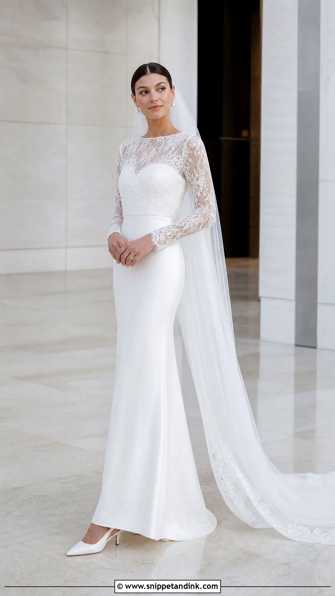 Silk And Lace Sheath Wedding Dress - Snippet and Ink - 25 Silk and Lace Wedding Dress Ideas
