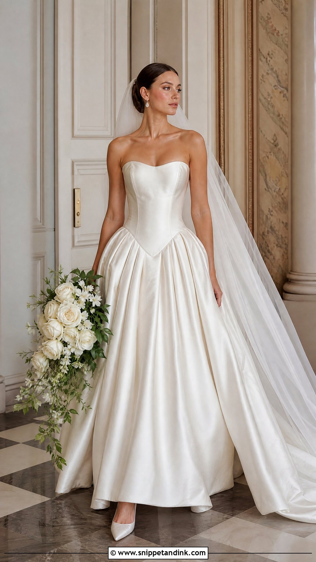 Silk Basque Waist Bridal Dress - Snippet and Ink - 20 Silk Bridal Dress Ideas