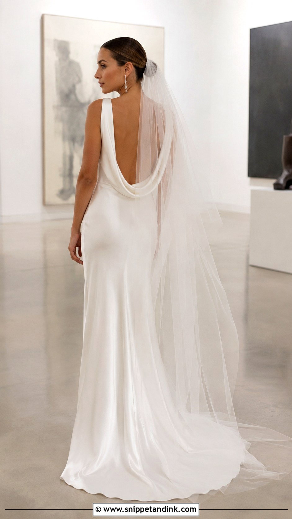 Silk Bias Cut Cowl Back Wedding Dress - Snippet and Ink - 20 Cowl Back Wedding Dress Ideas