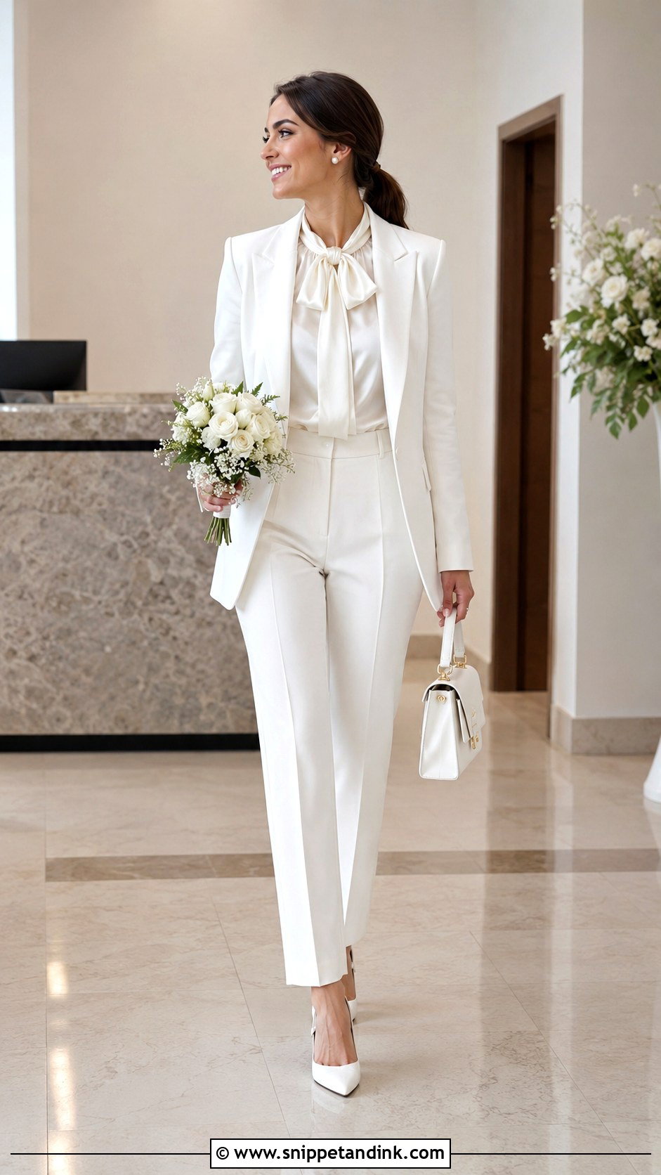 Silk Blouse Civil Wedding Suit - Snippet and Ink - 20 Civil Wedding Suit Brides Ideas