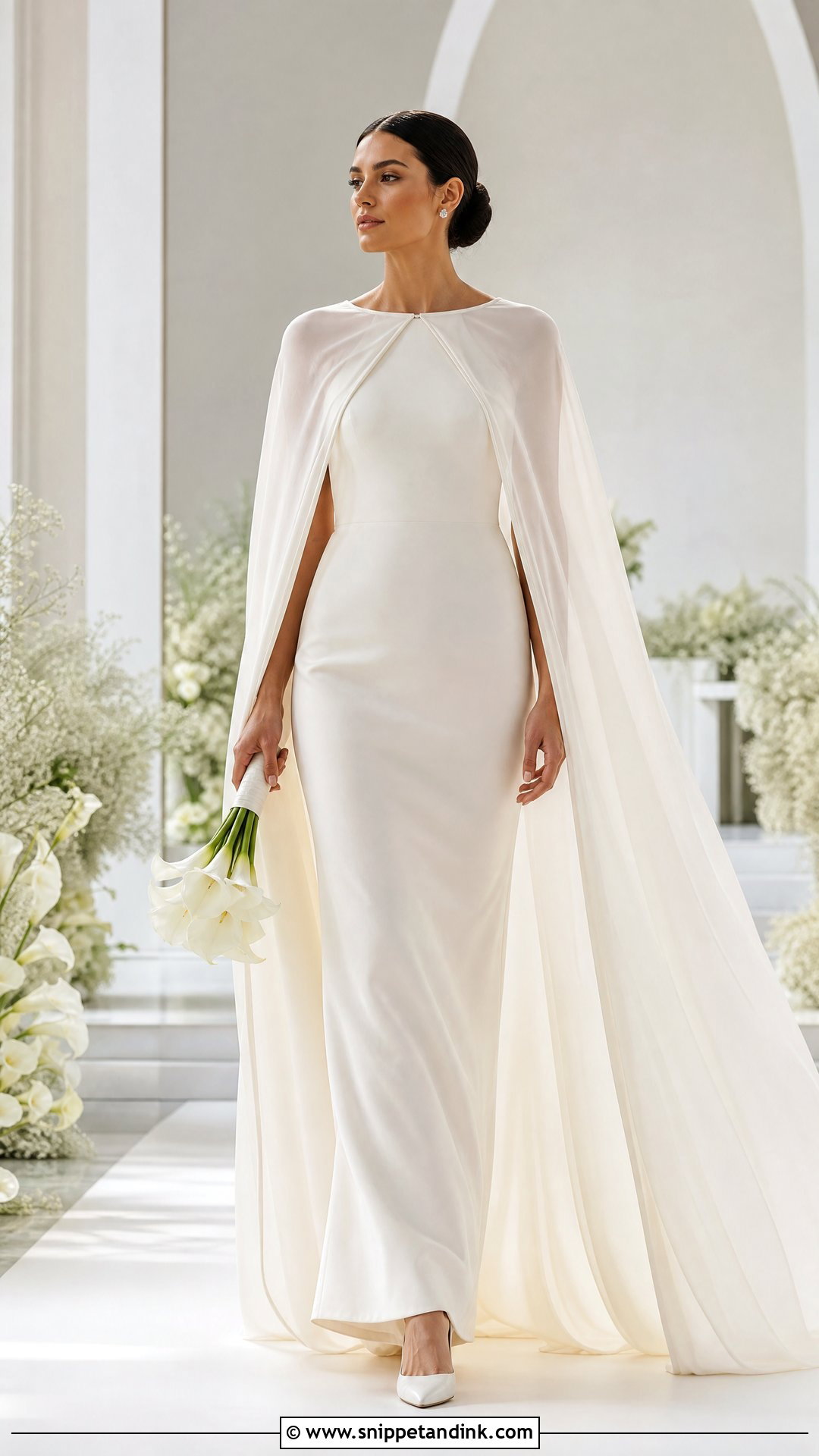Silk Bridal Dress With Cape - Snippet and Ink - 20 Silk Bridal Dress Ideas