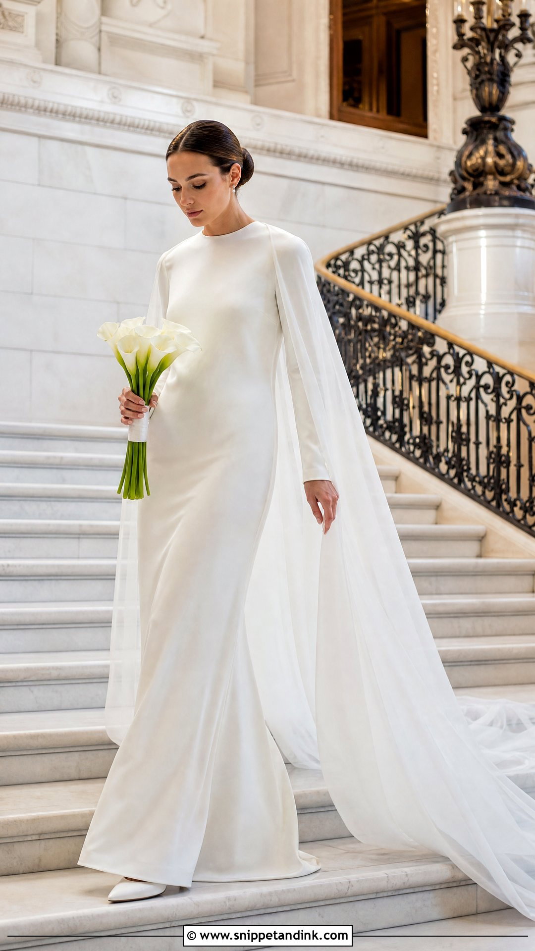 Silk Bridal Gown With Cape - Snippet and Ink - 20 Silk Bridal Gown Ideas