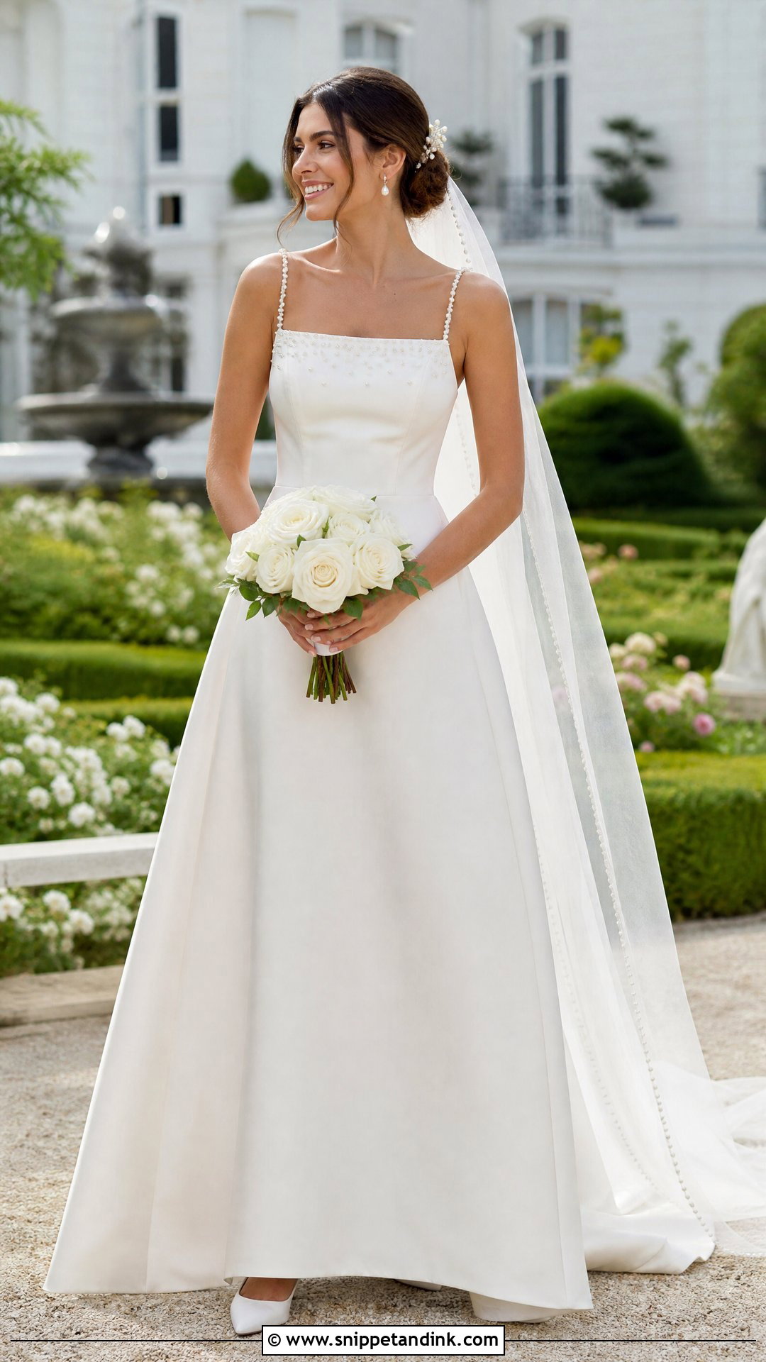 Silk Bridal Gown With Pearl Details - Snippet and Ink - 20 Silk Bridal Gown Ideas
