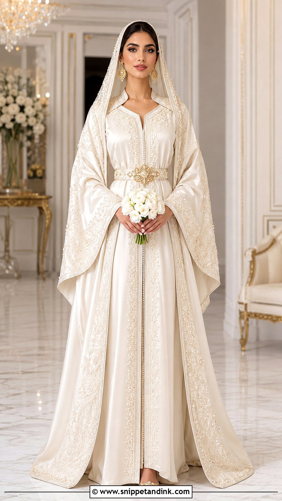 Silk Bridal Kaftan Wedding Dress - Snippet and Ink - 20 Middle Eastern Wedding Dress Ideas