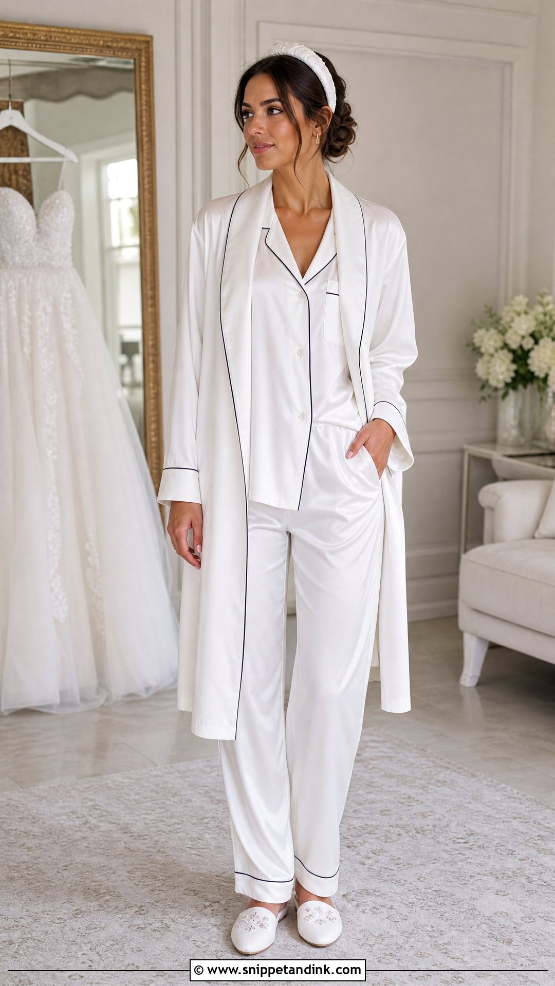 Silk Bridal Robe With Pajama Set - Snippet and Ink - 20 Silk Bridal Robe Ideas