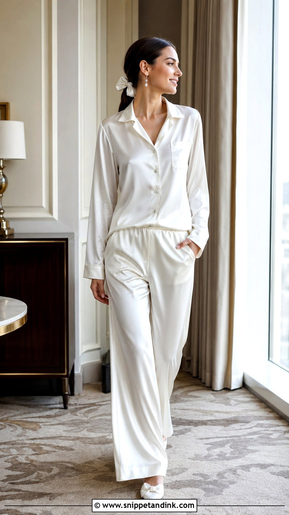 Silk Bride Pyjamas With Pants - Snippet and Ink - 20 Bride Pyjamas Ideas