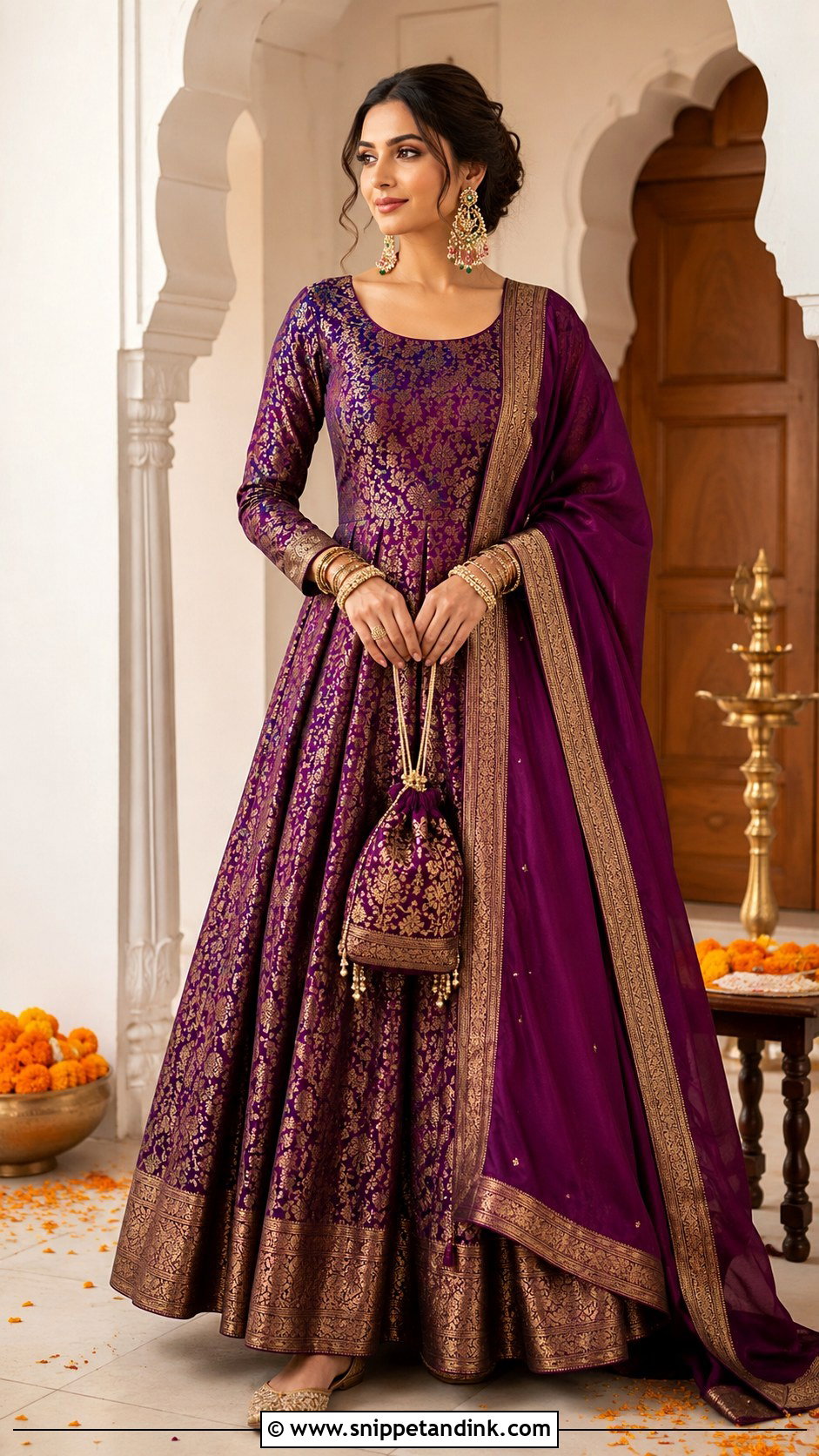 Silk Brocade Anarkali Dress - Snippet and Ink - 20 Grand Anarkali Dress Ideas