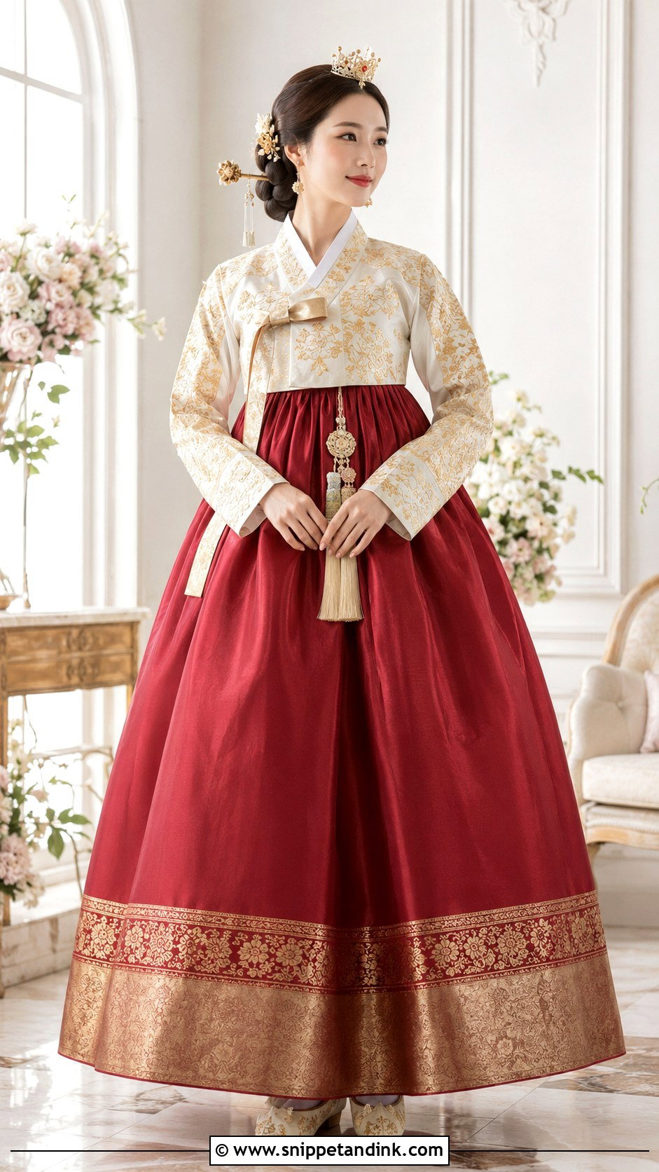 Silk Brocade Wedding Hanbok - Snippet and Ink - 25 Traditional Korean Wedding Dress Ideas