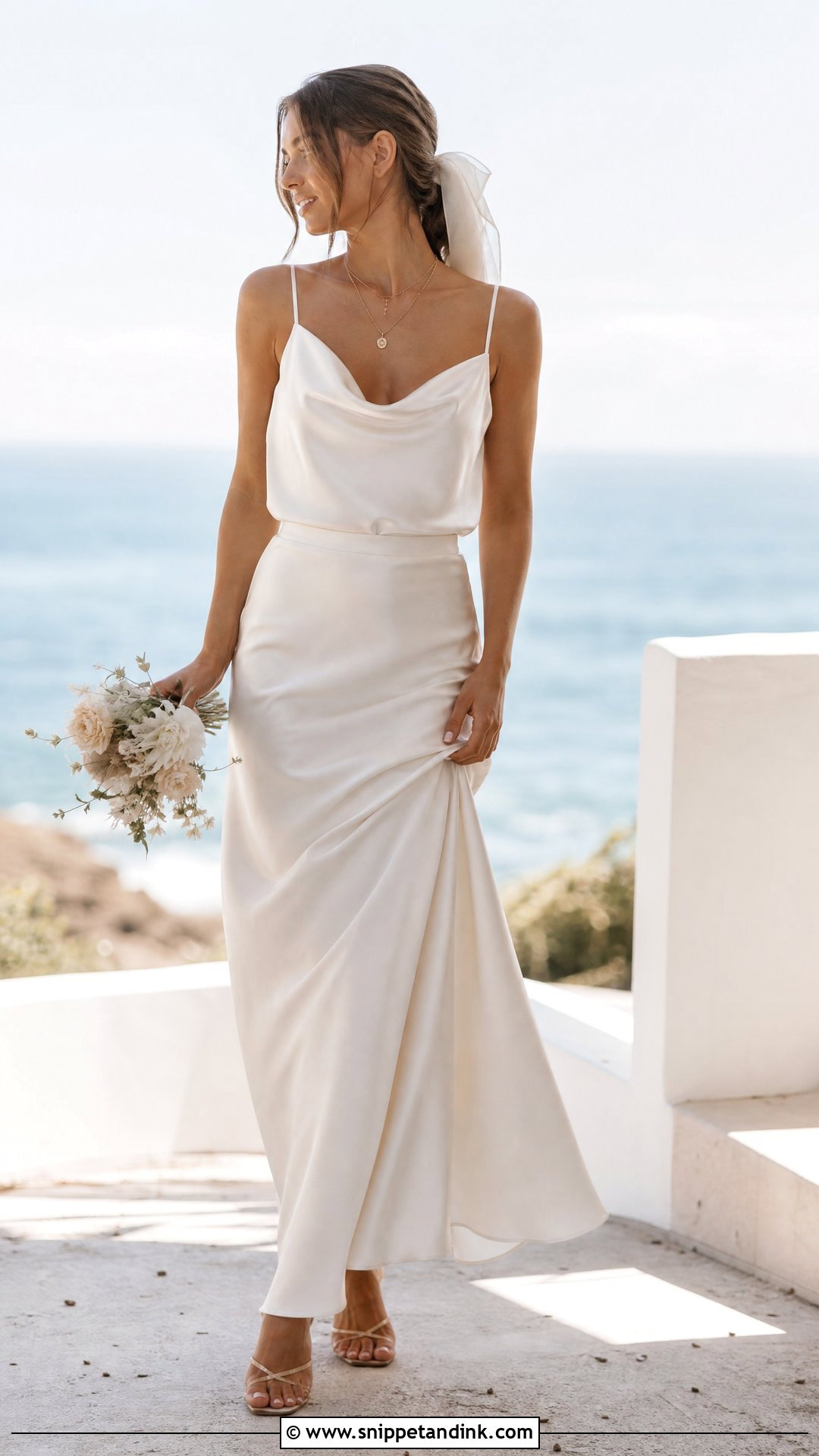 Silk Camisole And Bias Cut Skirt Wedding Dress Separates - Snippet and Ink - 20 Wedding Dress Separates Ideas