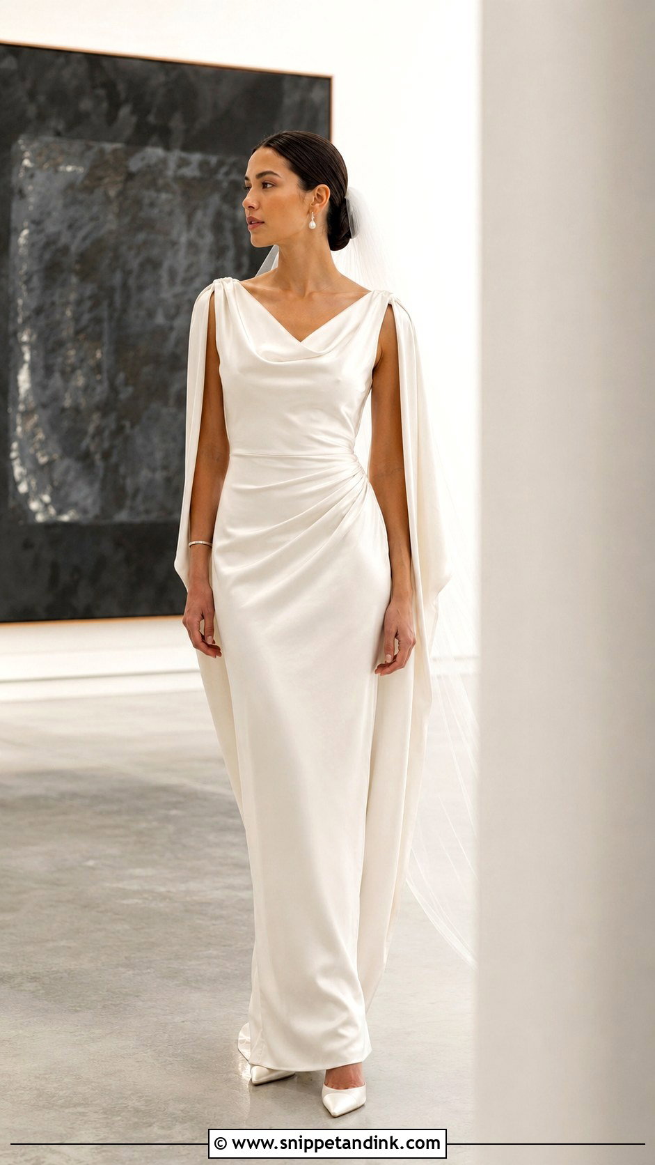 Silk Column Grecian Wedding Dress - Snippet and Ink - 20 Grecian Style Wedding Dress Ideas