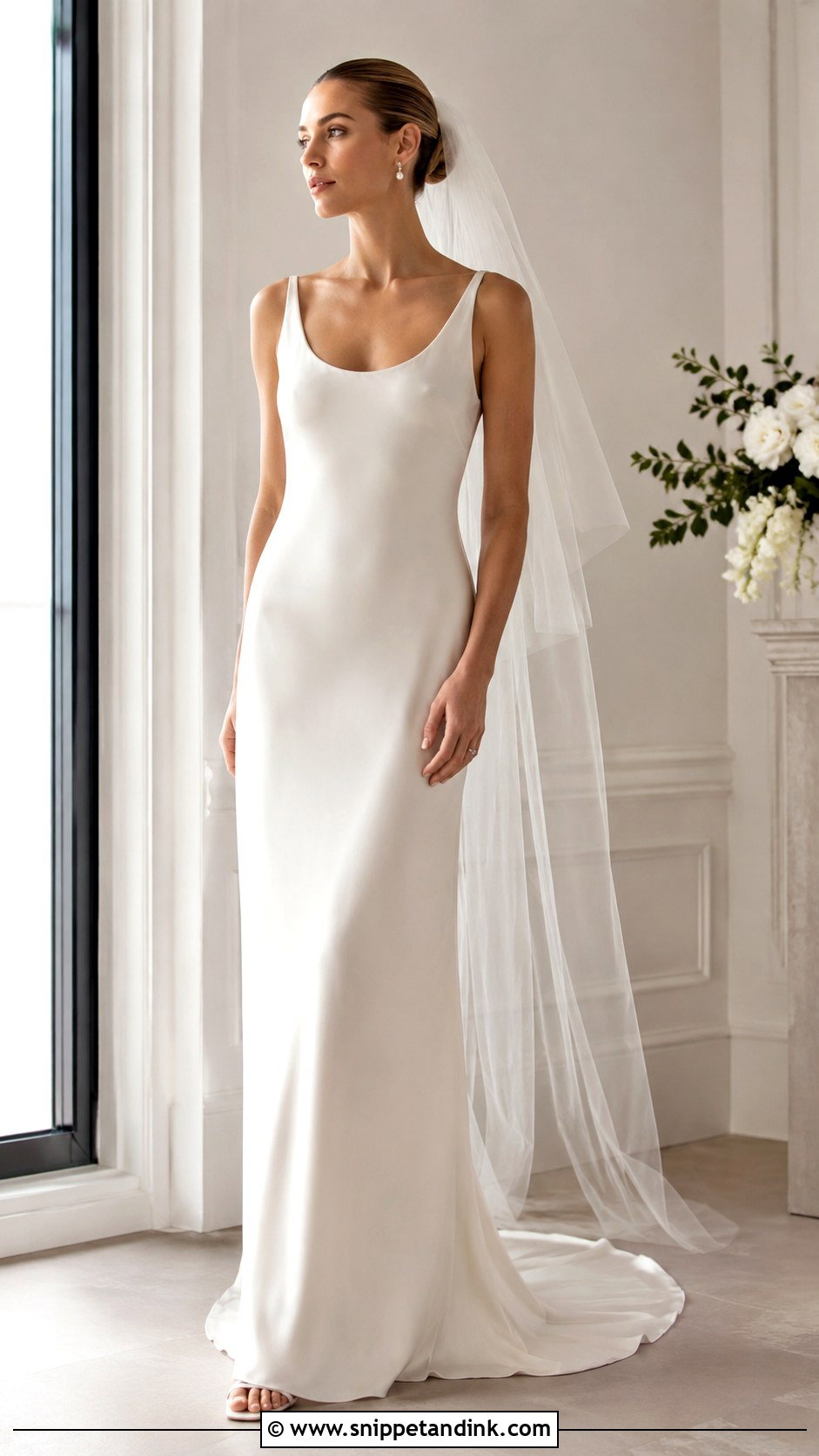 Silk Column Wedding Dress - Snippet and Ink - 25 Classic Minimalist Wedding Dress Ideas