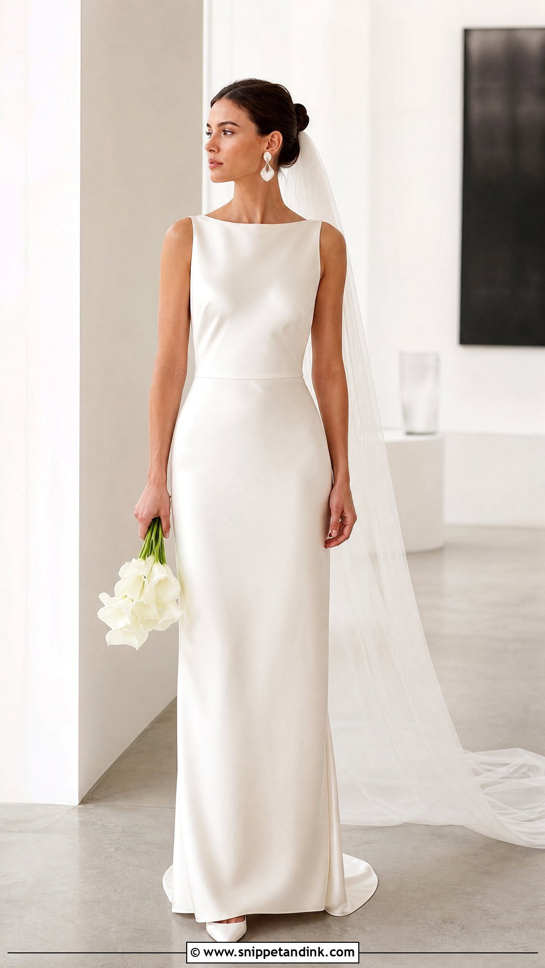 Silk Column Wedding Dress - Snippet and Ink - 25 Silky Wedding Dress Ideas