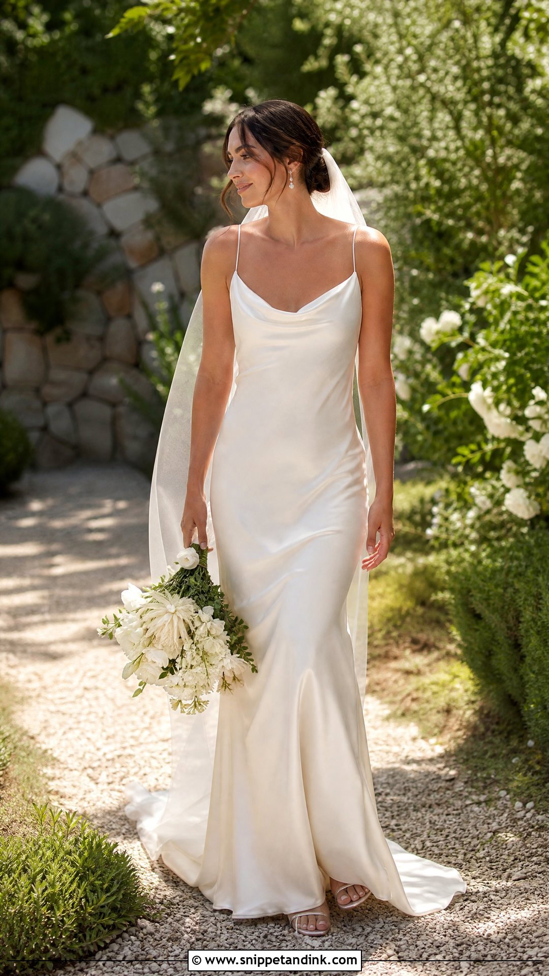 Silk Cowl Neck Slip Wedding Dress - Snippet and Ink - 20 No Lace Wedding Dress Ideas