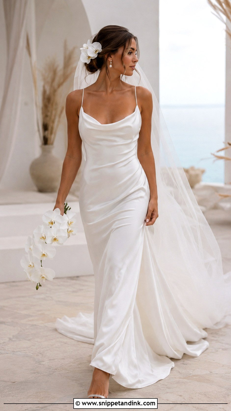 Silk Cowl Neck Slip Wedding Dress - Snippet and Ink - 20 Classy Modern Simple Wedding Dress Ideas