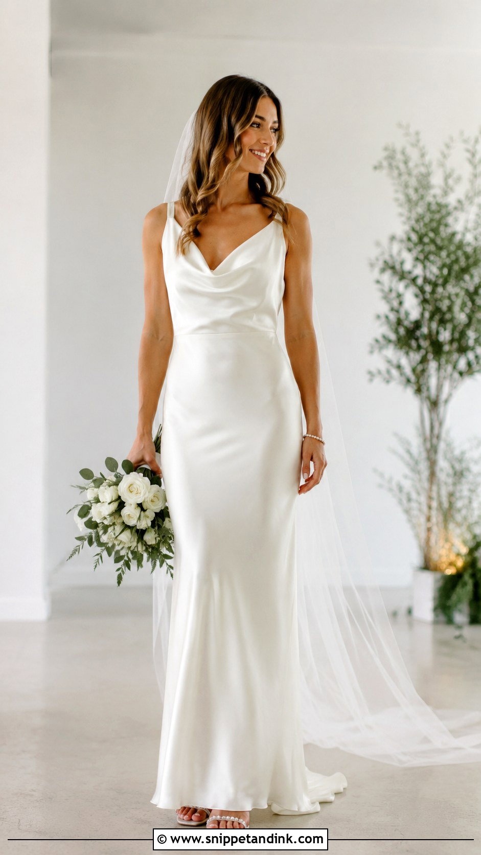 Silk Cowl Neck Wedding Dress - Snippet and Ink - 25 Silk Wedding Dresses